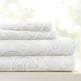thumbnail image 2 of ienjoy Home 4 Piece Coarse Paisley Patterned Home Collection 4 Sheet Set, Full, Gray, 2 of 4