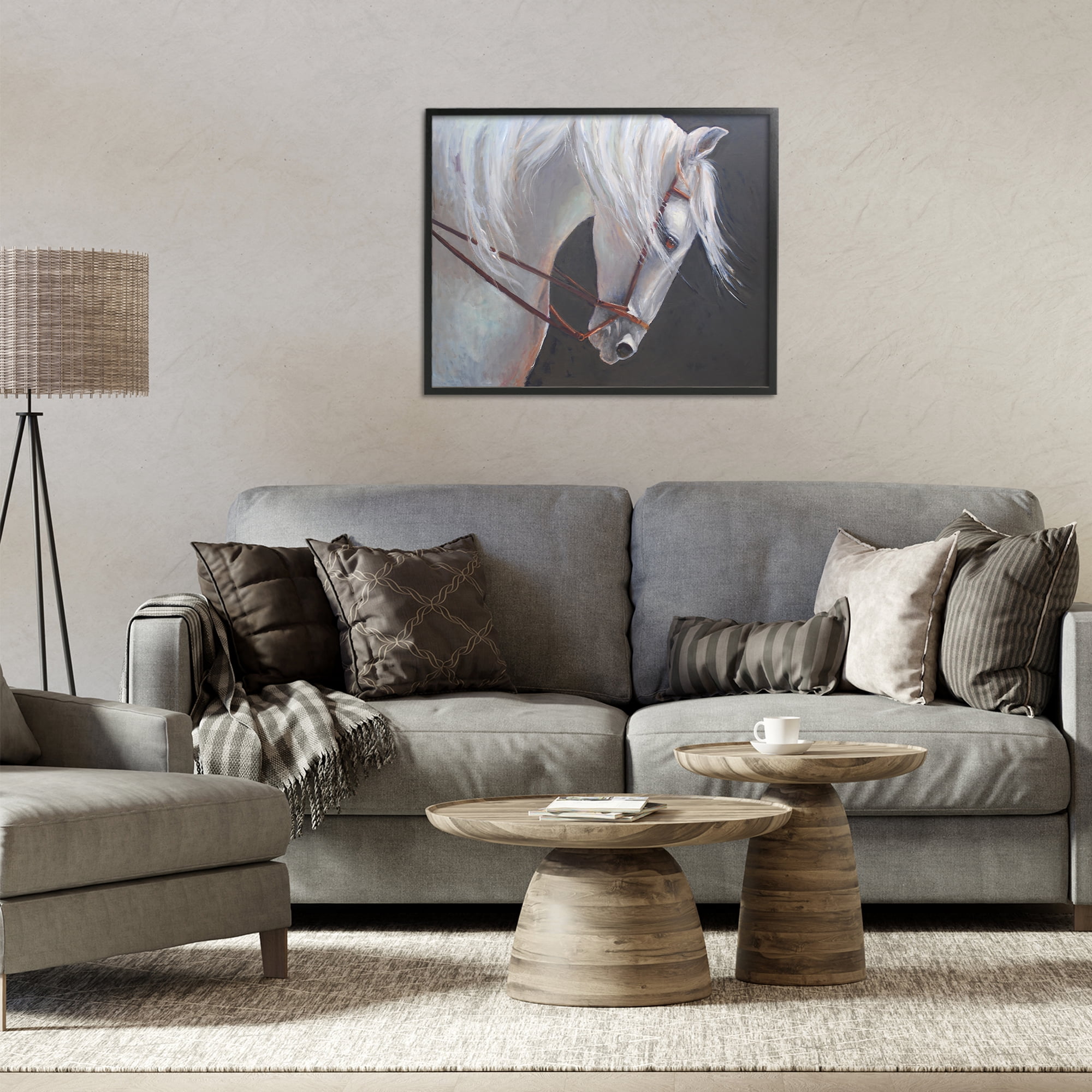 Stupell Industries Majestic White Mare Black Framed Giclee Art, design by Jadei Graphics