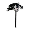 thumbnail image 4 of Caballo de peluche con palo, juguete de palo con cabeza de animal de peluche divertido de dibujos animados para niños, regalo de vacaciones En y negro, 4 of 8