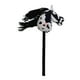 thumbnail image 4 of Caballo de peluche con palo, juguete de palo con cabeza de animal de peluche divertido de dibujos animados para niños, regalo de vacaciones En y negro, 4 of 8