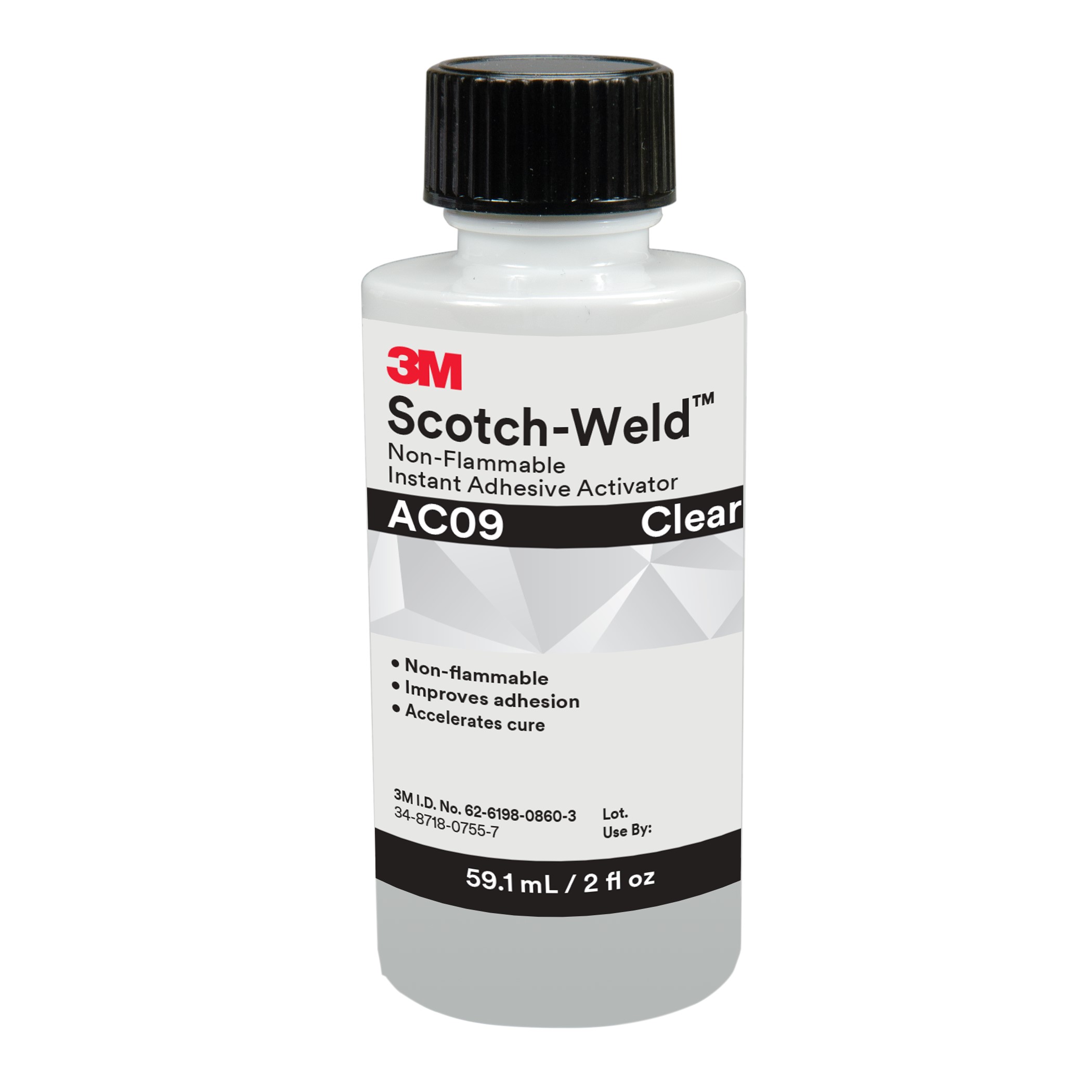 3M ScotchWeld NonFlammable Instant Adhesive Activator AC09, Clear, 2