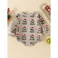 thumbnail image 2 of Infant Baby Christmas Romper Long Sleeve Crew Neck Cow Print Bodysuit Playsuit, 2 of 8