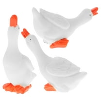3Pcs Landscaping White Goose Figurines Mini Lifelike White Goose Photo Props