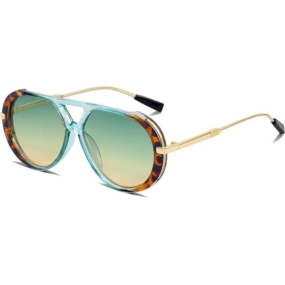 Oversized Aviator Sunglasses for Women Men 70s Retro Pilot Shades Vintage Chunky Large