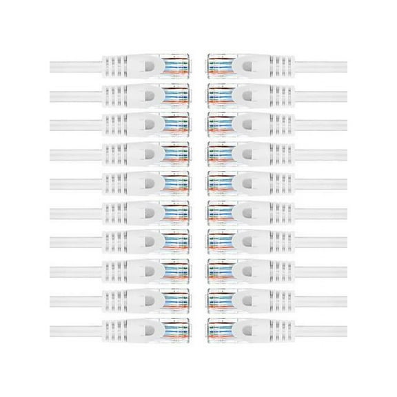 20 American Terminal EPC3WH 3' Cat6 patch cableCat6a Ethernet network patch cable RJ45 23AWG 600M solid copper wire 3' White