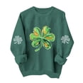 thumbnail image 2 of ClodeEU Womens Saint Patrick‘s Day Crewneck Sweatshirt, Long Sleeve Casual Pullover Green 10,Womens Plus S, 2 of 6
