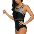 thumbnail image 4 of Attraco Women One Piece Athletic Racerback Bathing Suit Color Block Swimsuit Quick Dry, 4 of 6
