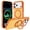 Orange, variant on 360 Degree Rotatable Ring Case for iPhone 17 Pro , (Compatible with MagSafe) Shockproof Phone Cover with Stand & Ring Holder