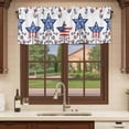 thumbnail image 6 of 4th of July Curtain Valances for Windows, Kitchen Valance Window Treatments Panel 2 Pack, Blue Red Star Watercolor Independence Day Rod Pocket Short Curtains for Bathroom Bedroom 42 x 18 Inch, 6 of 8