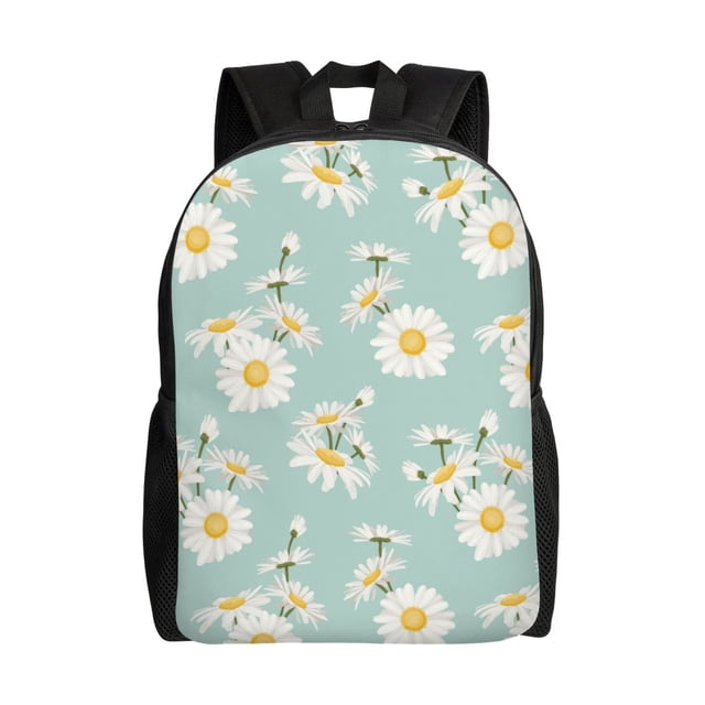 Fotbe Floral Daisy Mochila de Viaje para Laptop, Mochila Ejecutiva Delgada y Resistente 15.6"