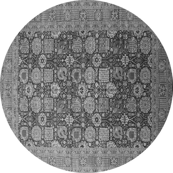Ahgly Company Indoor Round Oriental Gray Industrial Area Rugs, 6' Round