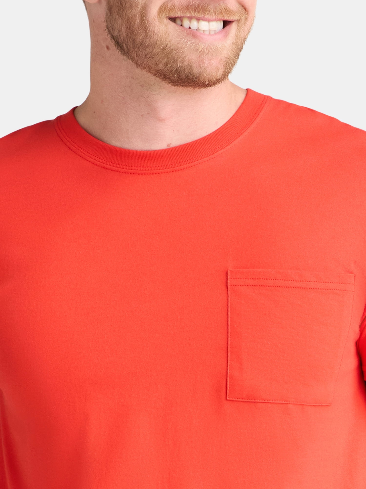 Athletic Works Men's and Big Men's Cotton Pocket Tee, Sizes XS-5XL and Tall Sizes