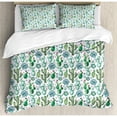 thumbnail image 3 of Ambesonne Cactus Hand Painted Exotic Plant Collection Saguaro Prickly Pear Succulents Spines Duvet Cover Set, 3 of 3