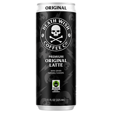 Death Wish Coffee Co., Premium Original Latte, 100% Colombian Cold Brew Fair Trade™ Coffee, 11 fl oz Can