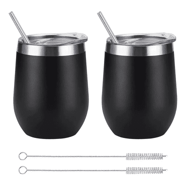 Vaso Termico Acero Inoxidable frio/calor 2 Piezas Negro 12 Oz