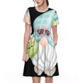 thumbnail image 1 of Disketp Summer Gnome,Cute Gnome para Vestido de Manga Corta para Mujeres, Vestidos de Verano para Mujeres, Casual y Holgado para la Playa, 1 of 6