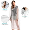thumbnail image 5 of EVA Rain Poncho for Adults, 2 Pack Reusable Raincoat with Hoods and Sleeves, White, 5 of 6