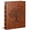 Brown, variant on Vintage 3 Ring Binder, 1 Inch O Ring Loose Leaf Organizer | Fits 200 Sheets of 8.5"x 11" Paper, Notebook Cover with Ribbed Spine for School Home Office Supplies, Green Tree