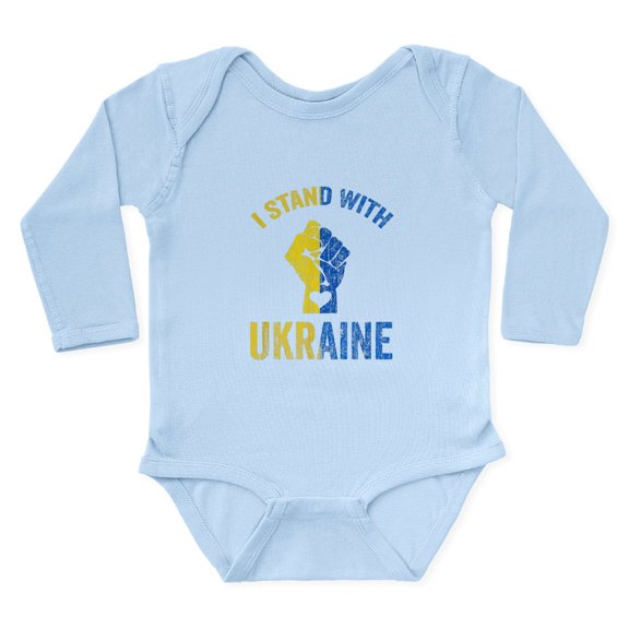CafePress - Support Ukraine I Stand With Ukraine Ukr Body Suit - Long Sleeve Cotton Baby Bodysuit