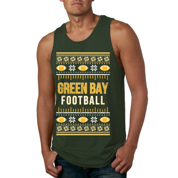 Wild Bobby City of Green Bay GB American Football Fantasy Fan Sports Men Tank Top, Forest Green, 3X-Large