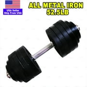 52.5lb Adjustable Dumbbell Metal Single Unit Adjustable Weights Black Plated Cast Iron