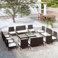 thumbnail image 1 of vidaXL 16 Piece Garden Lounge Set with Cushions Poly Rattan Black, 1 of 5