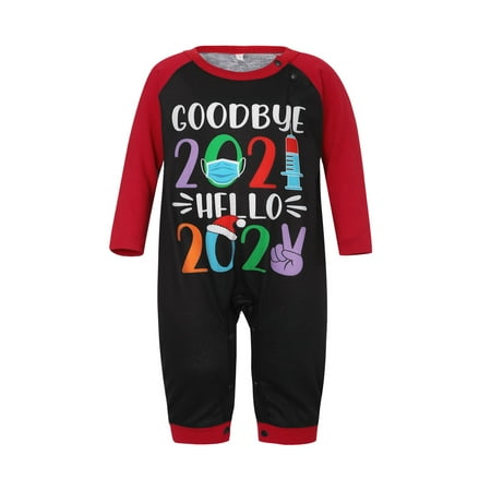 

Ehfomius Unique Letter Raglan Tops and Plaid Trousers Parent-Child Pajamas