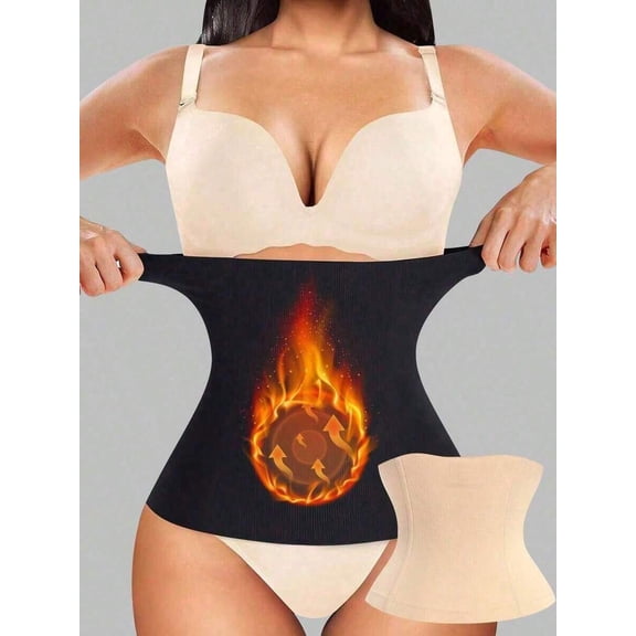 Black 02 High-Stretch Seamless Waist Trainer Corset With Adjustable Straps