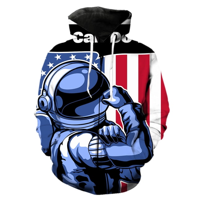 Sudadera con capucha y cremallera para hombre, diseño de astronauta de dibujos animados, estilo urbano, informal, de gran tamaño, con estampado 3D, unisex, de manga larga, estilo Harajuku, divertida,