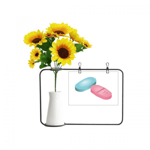 Productos de cuidado de la salud Pill Pattern Tarjeta de bendición de jarrón de girasol artificial