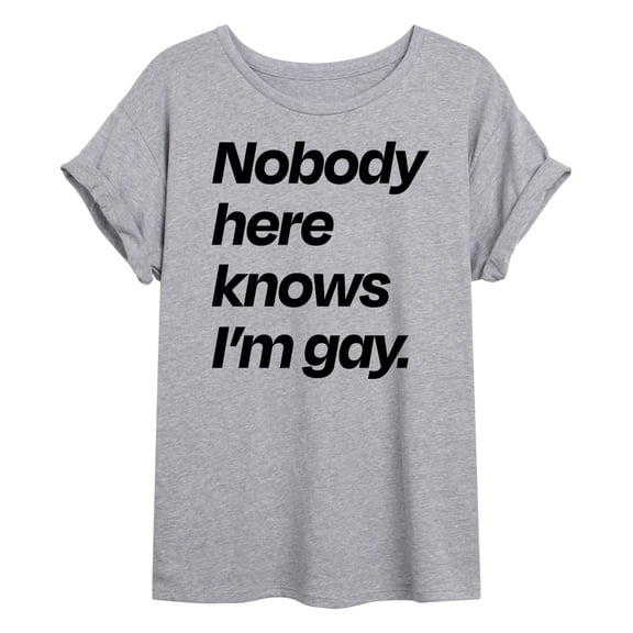 Instant Message - Nobody Knows I'm Gay Oversized Graphic T-Shirt