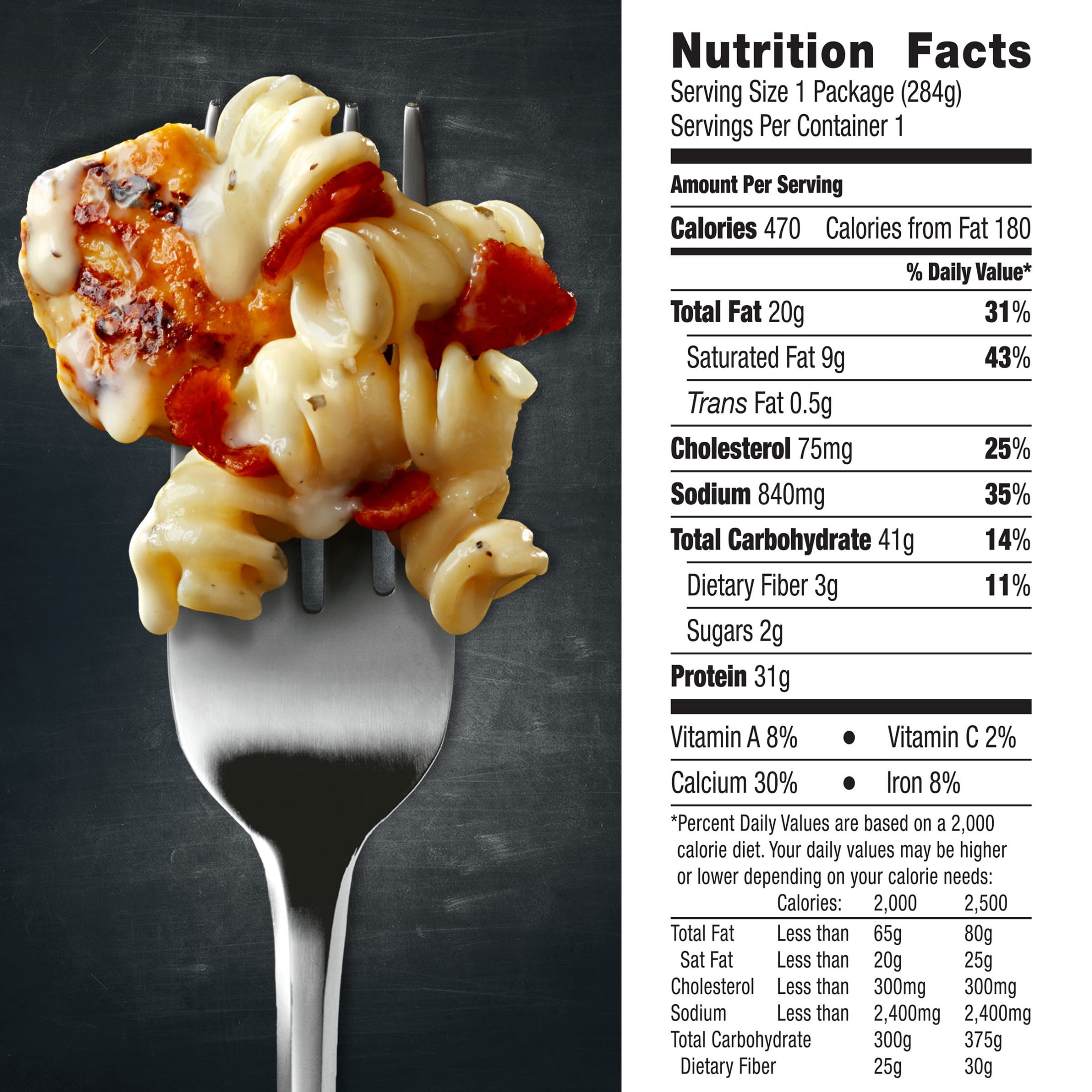 DEVOUR Creamy Bacon Alfredo Mac & Cheese with Chicken Frozen Meal, 10 oz Box