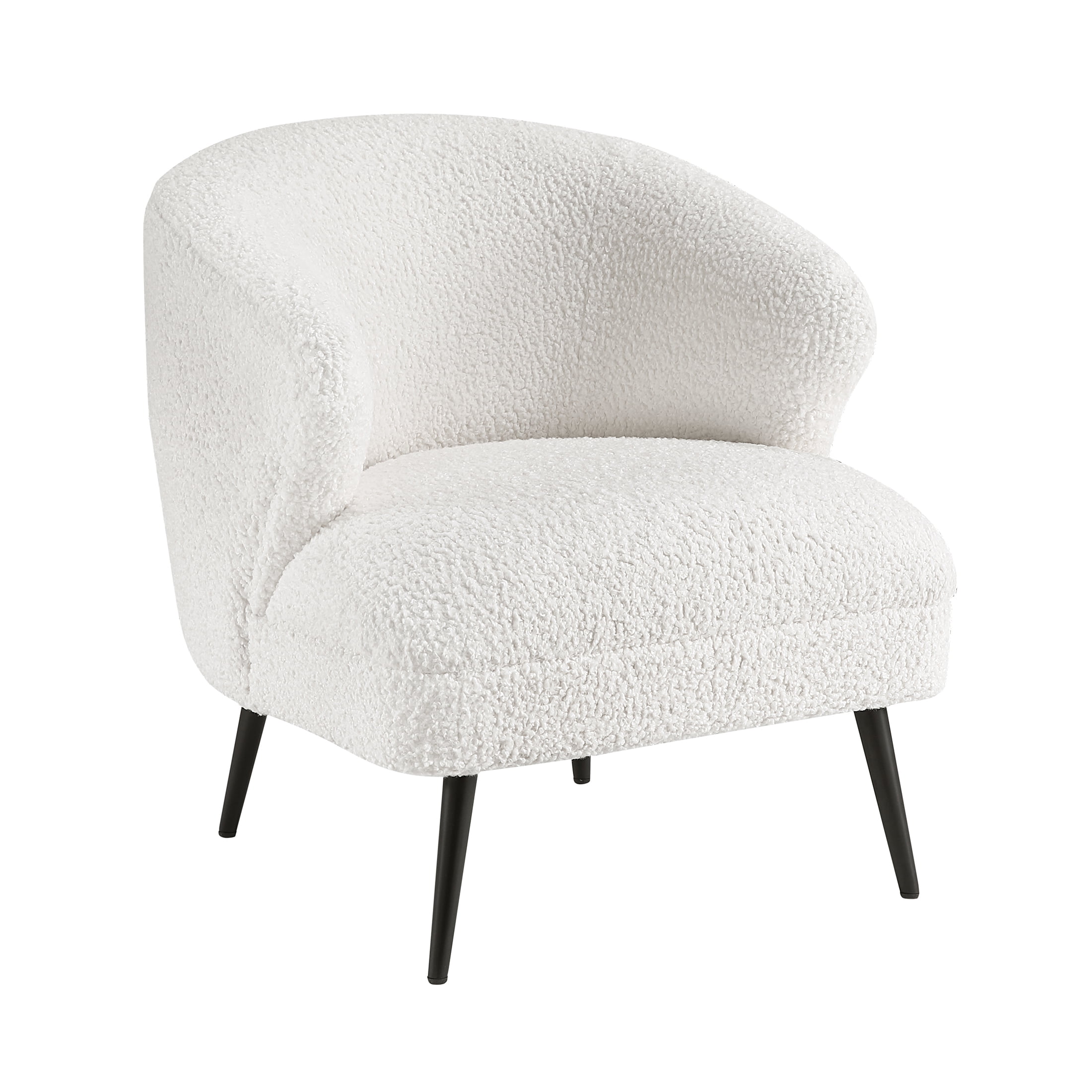 OakvillePark Crestlark Boucle Curved Back Accent Chair with Metal Legs, Beige