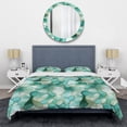 thumbnail image 3 of Designart "Emerald Seaglass Mosaic" Green Abstract Bedding Covert Set - Modern & Contemporary Bed Set With 2 Shams, 3 of 5