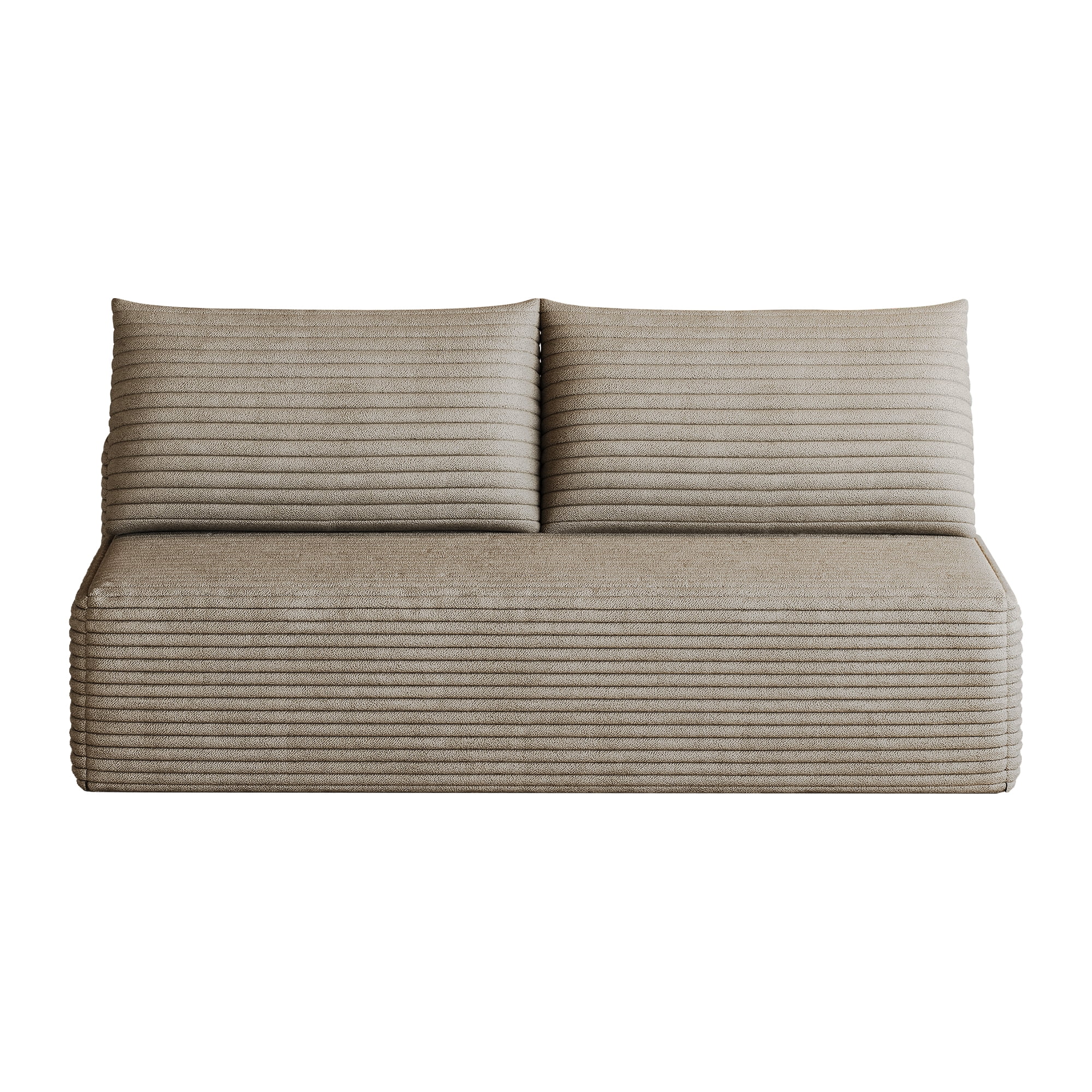 Leumius Cloud Sectional Couch,Modern Modular Sofa with Deep Seat and Backrest,Upholstered Plush Corduroy Fabric Sofa Couch with 2 Pillows for Living Room Bedroom,No Assembly,Camel