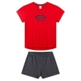 thumbnail image 1 of Sanetta Pijama corto para niña, adolescentes, Kiss, jersey sencillo, algodón Negro/Rojo 176, 1 of 3