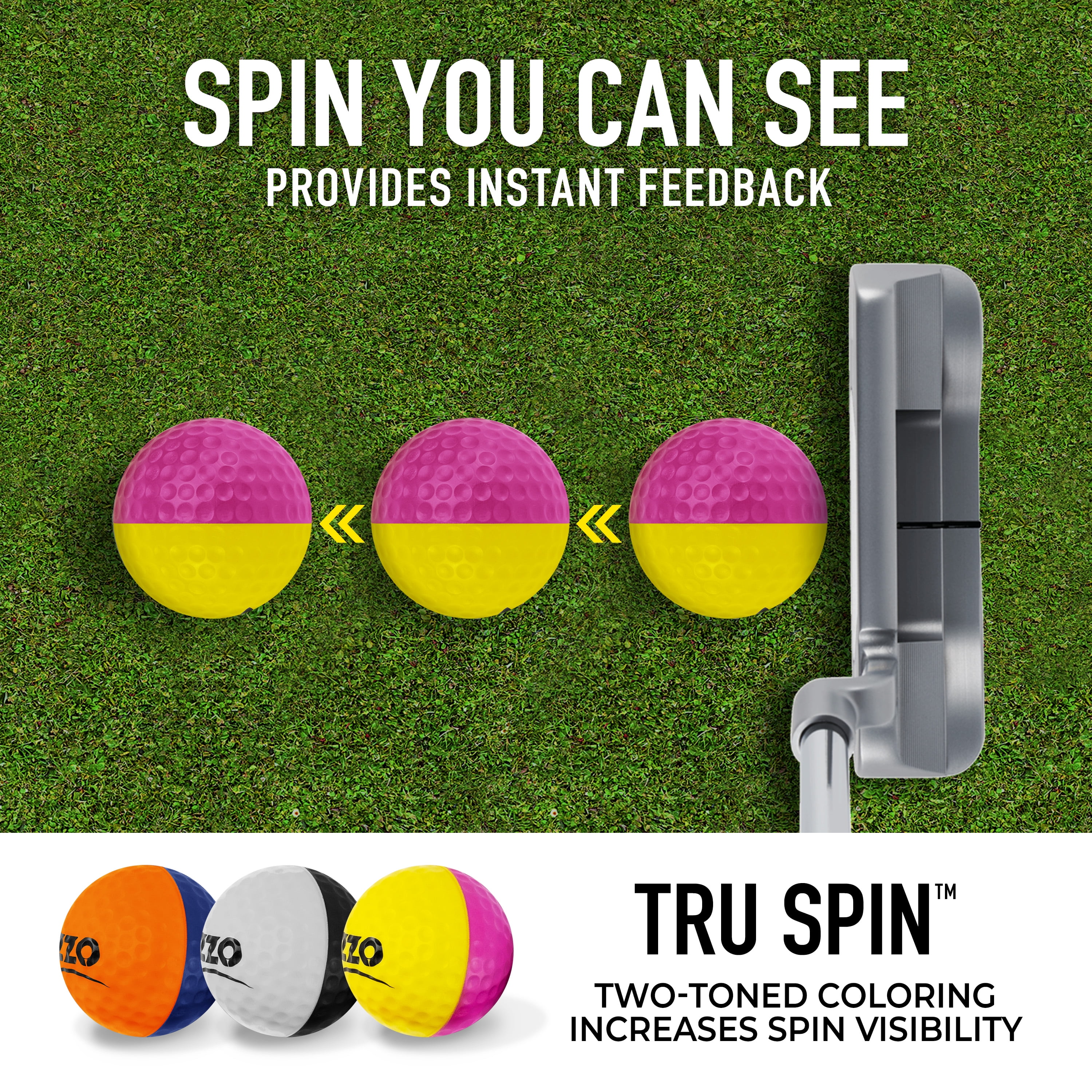 (2 pack) Izzo Golf Tru-Spin Soft Flight Practice Balls, 12 Count