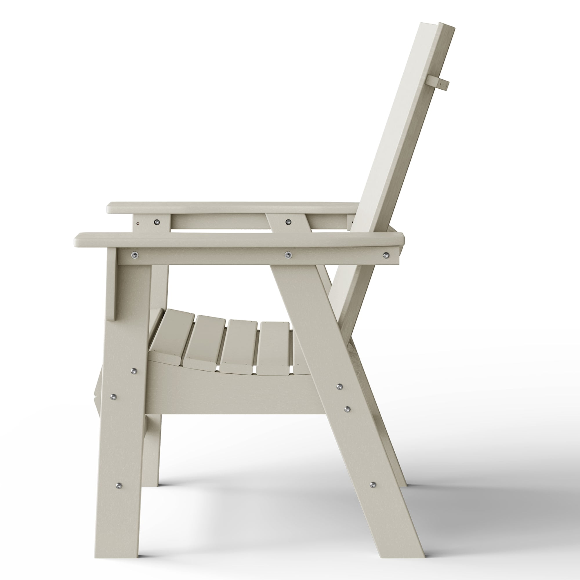 WestinTrends Ashore Outdoor Patio HDPE Plastic Modern Adirondack Dining Chair, Sand