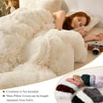 XeGe 3 Piece Fluffy Faux Fur Duvet Cover Set King, Luxury Ultra Soft