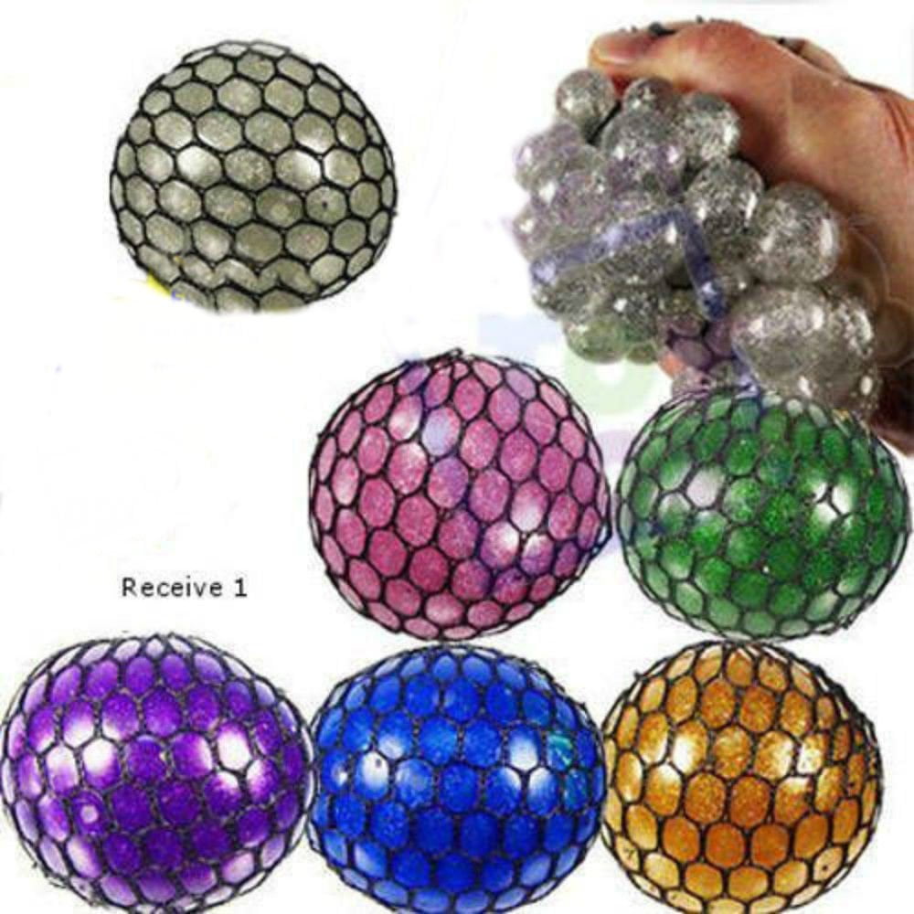 Tobar Jumbo Sensory Shimmery Squish Ball Stress Relief ADHD Autism Blue NEW 