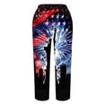 thumbnail image 5 of SELONE Womens Capris and Cropped Pants 4th of July Wide Leg Pants Summer Trousers Loose Sparklers Star Outwear Black M, 5 of 5