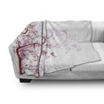 thumbnail image 3 of Japanese Soft Flannel Fleece Throw Blanket, Spiral Fashioned Swirling Genus Magnolia Foliage Enclosed Leaf Whorls Motif, Cozy Plush for Indoor and Outdoor Use, 50" x 60", Red White, by Ambesonne, 3 of 6