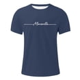 thumbnail image 5 of Rggeeun Men'S T-Shirts Solid Color Letter Print Short Sleeve Crew Neck Loose Fit Soft Breathable for Summer Outdoor Activities Simple Tee,Navy,Xl, 5 of 5