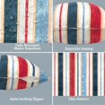 thumbnail image 4 of Fundas de almohada LVTXIII, cuadradas para exteriores, 45 x 45 cm, rayas rojas y azules, 4 of 7