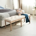 Bonzy Home Upholstered Tufted Bench, 47" Entryway Bench & Dining Bench