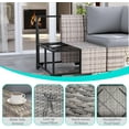 thumbnail image 4 of 6-Piece Outdoor Patio Furniture Set, PE Wicker Rattan Sectional Sofa Conversation Set with Tempered Glass Table & Thick Cushions - All-Weather Garden, Backyard Furniture,Grey, 4 of 8