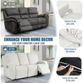thumbnail image 4 of Recliner Sofa Slipcover, 3 Pieces Polyester Fabric Stretch Sofa Covers for 3 Seat Reclining Couch, Soft Washable Furniture Protector with Pockets (3 Seat, Milk White), 4 of 14
