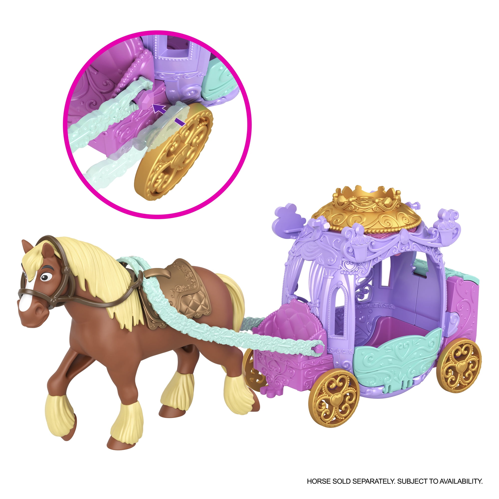 Disney Princess Carriage Reveal Surprise Small Doll, Vehicle & Figure (Characters May Vary)