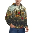thumbnail image 2 of Lsque Floral Rhino With Birds Pattern Casual Men's Hoodie,Hooded Sweatshirt with Kangaroo Pocket,Pullover Hoodie-4X-Large, 2 of 7