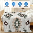thumbnail image 4 of Sage Green Aztec Cooling Blanket, Lightweight Breathable Summer Throw Blanket with Double Sided Cold Effect,Southwest Boho Ethnic Chic Motifs Picnic Beach Blankets Bed Sheet for Hot Sleepers 60"x80", 4 of 8